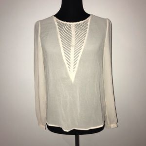 UO Pins & Needles Sheer Ivory Blouse